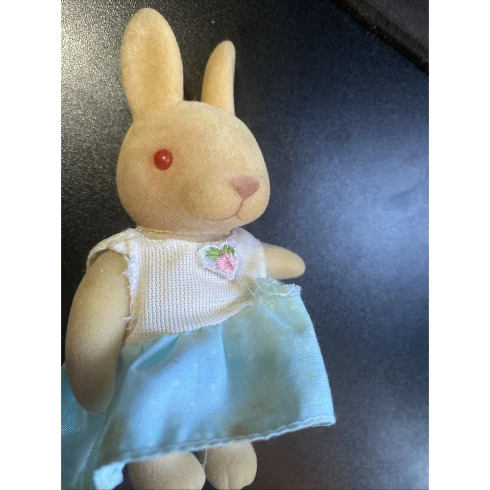 Sylvanian Vintage Red Eye Rabbit Nice Toy Rabbit Soft Vintage